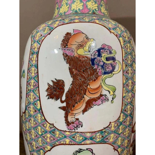 Ceramic Vase in Canton Porcelain, Early 20th Century For Sale - Image 7 of 12