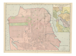 Antique Map of San Francisco with Golden Gate Park by Ran McNally, 1899