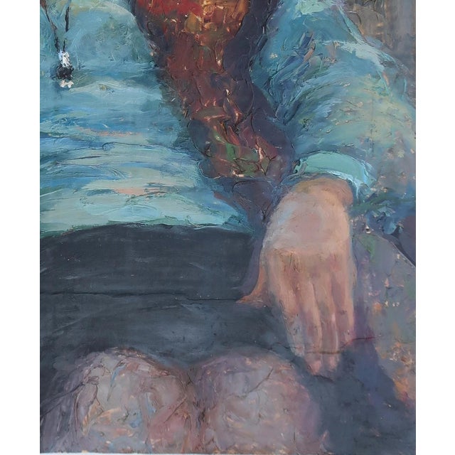 Antique Oil Painting: Young Woman Portrait by Ukrainian Artist Nikolenko 53-42 For Sale - Image 6 of 6