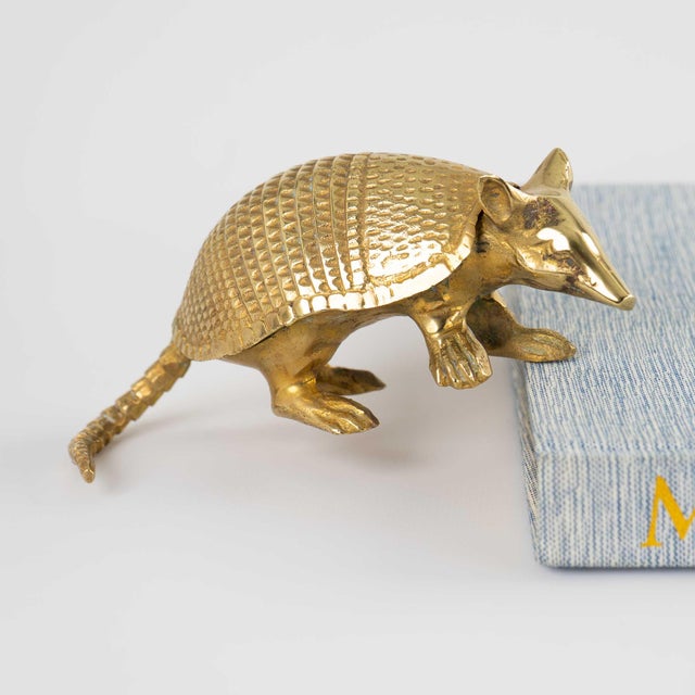 Vintage Solid Cast Brass Armadillo Figure For Sale - Image 14 of 17