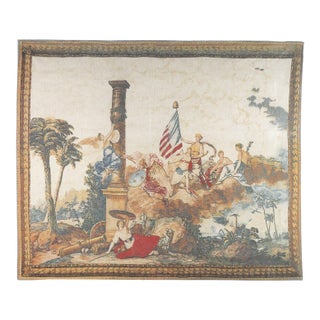 America Silkscreen Tapestry - 148 X 178 Cm (4'10" X 5'10") - Requires Rod Size 5 For Sale