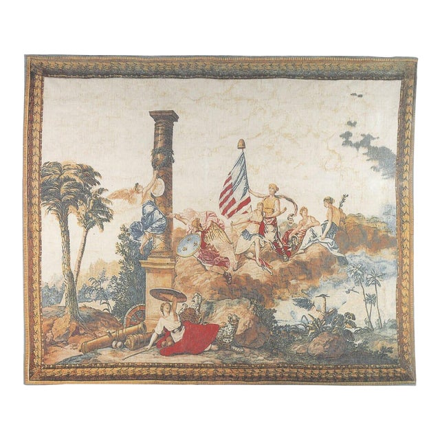 America Silkscreen Tapestry - 148 X 178 Cm (4'10" X 5'10") - Requires Rod Size 5 For Sale