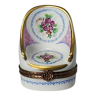 Mid Century Limoges Parry Vielle Chair Trinket Box For Sale