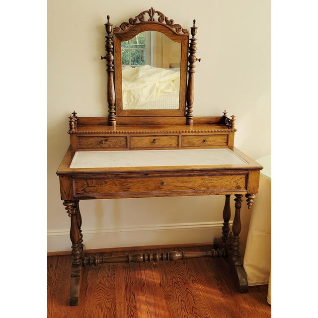 Antique Victorian French Duchess Vanity Dressing Table With Inset