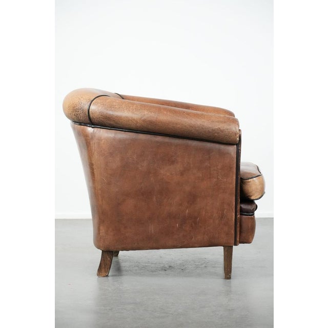 Vintage Club Chair in Sheepskin Leather For Sale - Image 3 of 13
