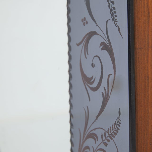 1960s Italian Venetian Etched Glass Wall Mirror, 1960s For Sale - Image 5 of 8