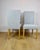 Set of 2 vintage Ikea oak chairs after renovation, in blue, celadon and grey colours. Two fully restored designer oak...