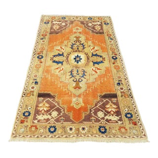 Vintage Nomadic Handmade Floor Rug- 3′10″ × 6′2″ For Sale