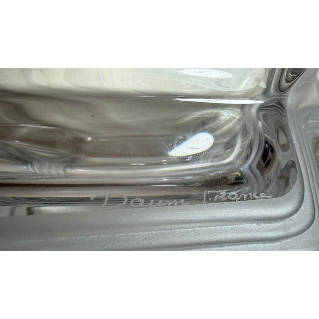 Large Daum Art Deco Clear and Frosted Crystal Centerpiece Bowl Sculpture MCM For Sale - Image 16 of 17