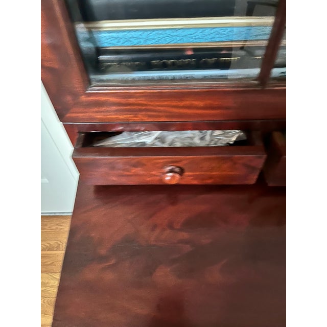 Late 19th Century 19th C. Empire Flame Mahogany Secretary Bookcase For Sale - Image 5 of 15