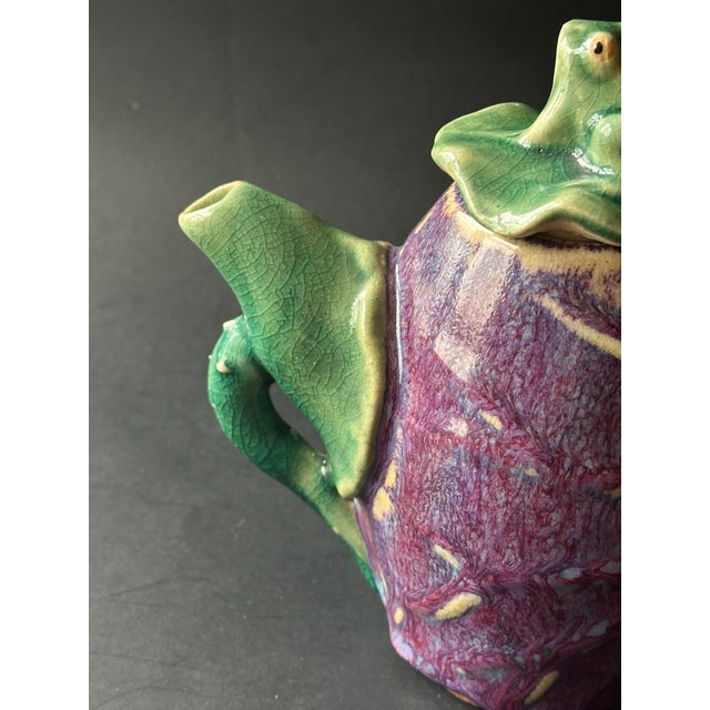 Decorative Studio Art Pottery Teapot With Frog on Lily Pad Lid For Sale - Image 9 of 12