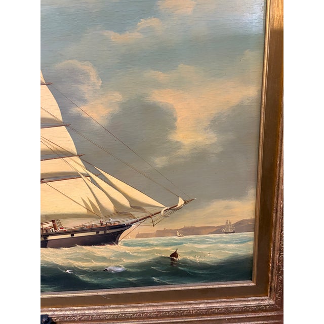 1960s 1960s Salvatore Colacicco Original Marine Seascape Oil Painting For Sale - Image 5 of 10