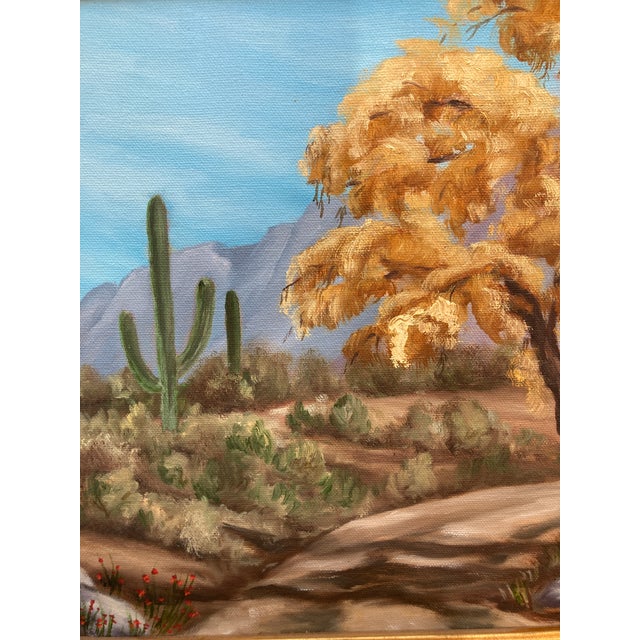 Baby Blue 1973 Original Desert Landscape Oil Painting by Roger Kuntz, Framed For Sale - Image 8 of 13