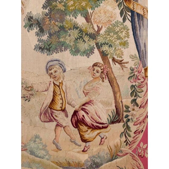 Gold 19th Century Louis XV Regency Gilded Screen and Fire Screen with Tapestries - A Pair For Sale - Image 8 of 11