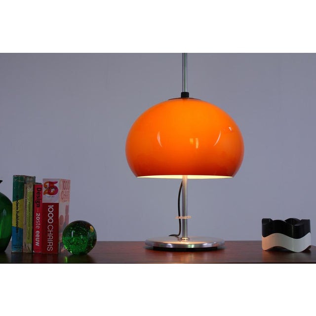 Black Amber Adjustable Mushroom Table Lamp from Guzzini, 1970s For Sale - Image 8 of 17