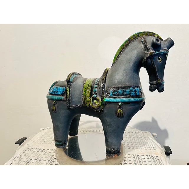 1960s MCM 1960s XL Bitossi Rimini Ceramic Horse Sculpture by Aldo Londi, Italy For Sale - Image 5 of 10