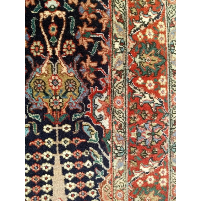 Navy Blue Antique Persian Tabriz Area Rug, All-Over Geometric Pattern, Navy & Green, 3’ X 6’ For Sale - Image 8 of 11