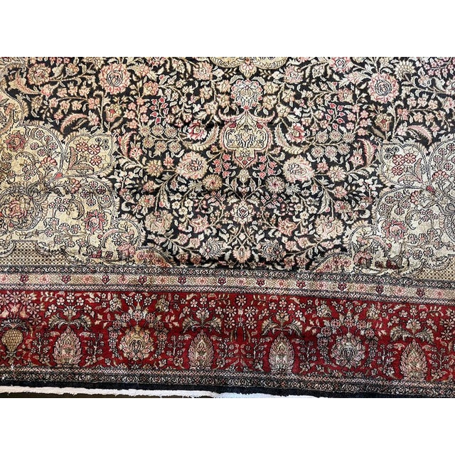 Vintage Black Ground Kashmiri Area Rug - 8' X 10' For Sale - Image 9 of 10