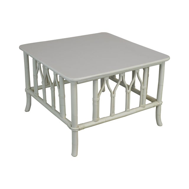 Ficks Reed White Painted Square Rattan Coffee Table Chairish