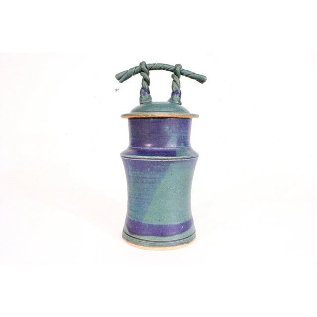 1970's Signed Mark Chamberlain Lidded Vessel For Sale - Image 10 of 10