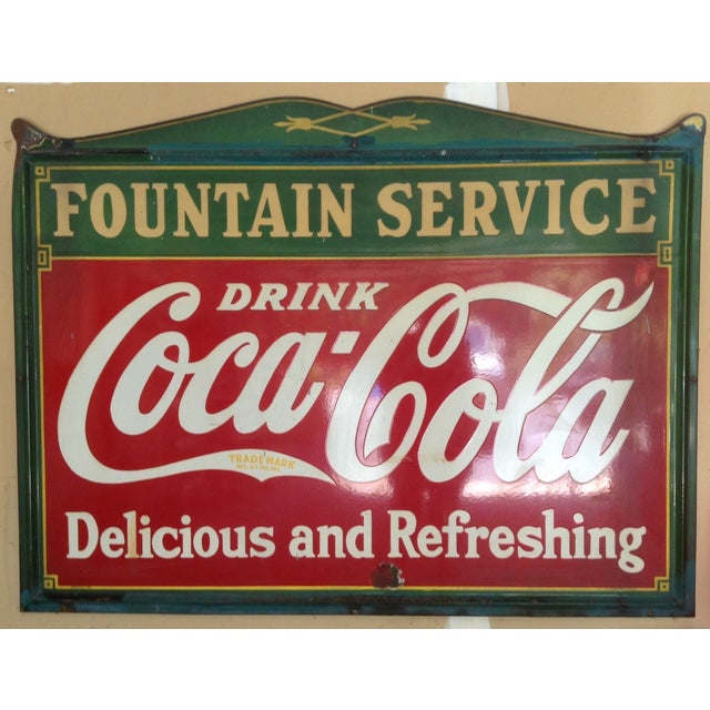 1935 Vintage Enamel On Steel Coca Cola Store Sign Chairish
