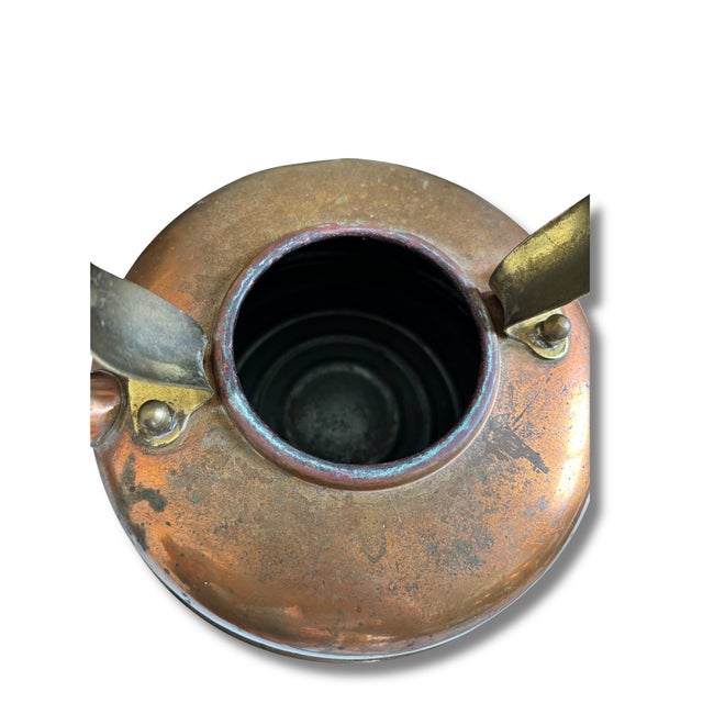 1930s Antique 1930s English Simplex Solid Copper Kettle With Integrated Spirit Burner For Sale - Image 5 of 6