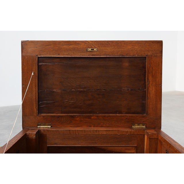 Neo-Renaissance Walnut Chest with Inlaid Front Panel and Turned Columns, Belgium, 1880s For Sale - Image 6 of 15