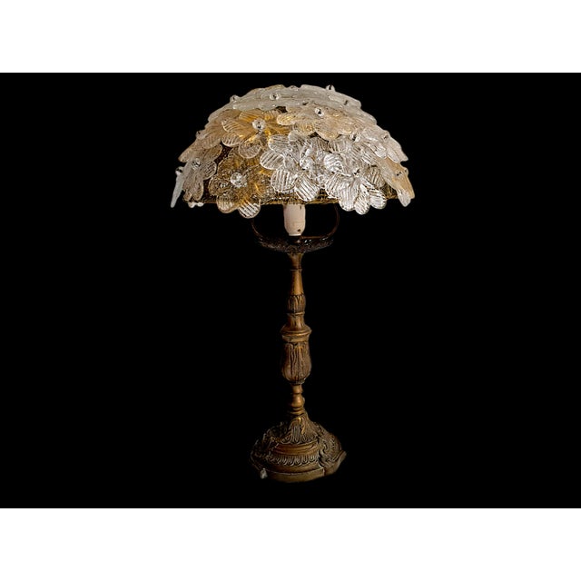 1960s Murano Glass Table Lamp in the style of Barovier and Toso Style, 1960s For Sale - Image 5 of 12