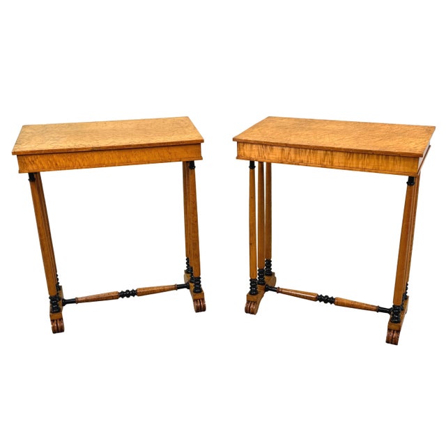Early 18th Century Regency Birdseye Maple Occasional Tables, Set of 2 For Sale - Image 6 of 17
