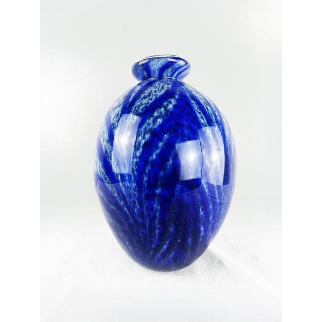 Vintage Cobalt Blue Murano Glass Bowl with Abstract Animal Pattern, 1980s For Sale - Image 14 of 14