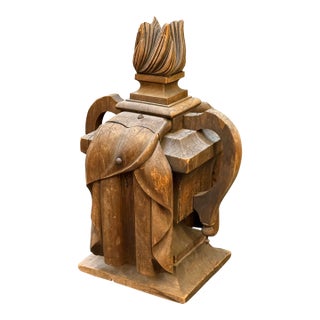Neoclassical Hand Carved Flaming Urn Memorial Bust For Sale