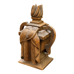 Neoclassical Hand Carved Flaming Urn Memorial Bust