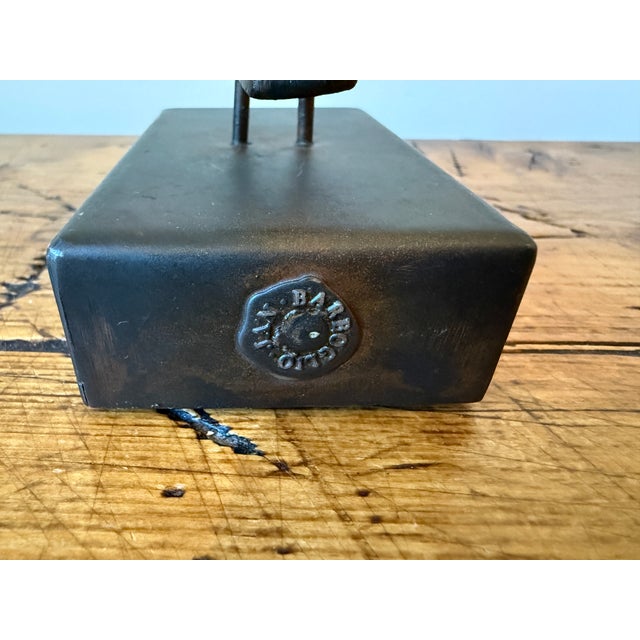 Contemporary Jan Barboglio Iron Trinket Box W/ Whimsical Bird Top For Sale - Image 3 of 11