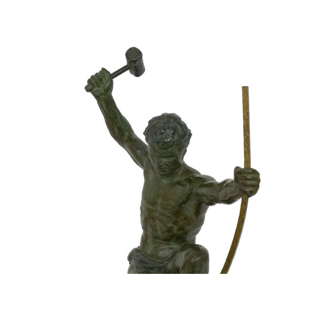 Art Deco Period ColdPainted Metal Sculpture of Man Hammering Bronze Circa 1930s Chairish