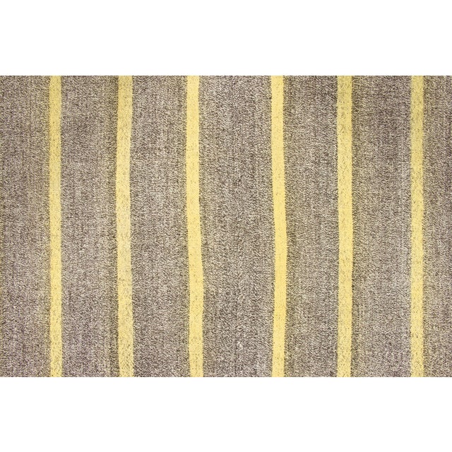 Rug & Kilim Vintage Turkish Kilim Wool Rug With Gold Stripes by Rug & Kilim, 1950-1959 For Sale - Image 4 of 8