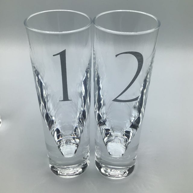 Transparent Carlo Moretti Style Numbered 1 Through 10 Acrylic Tall Tumblers- Set of 10 For Sale - Image 8 of 12