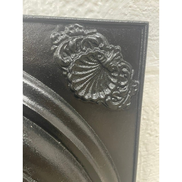Late 19th Century Late 19th Century Cast Iron Antique Fireplace + Insert With Rosette Cover 24" X 27.75" For Sale - Image 5 of 6