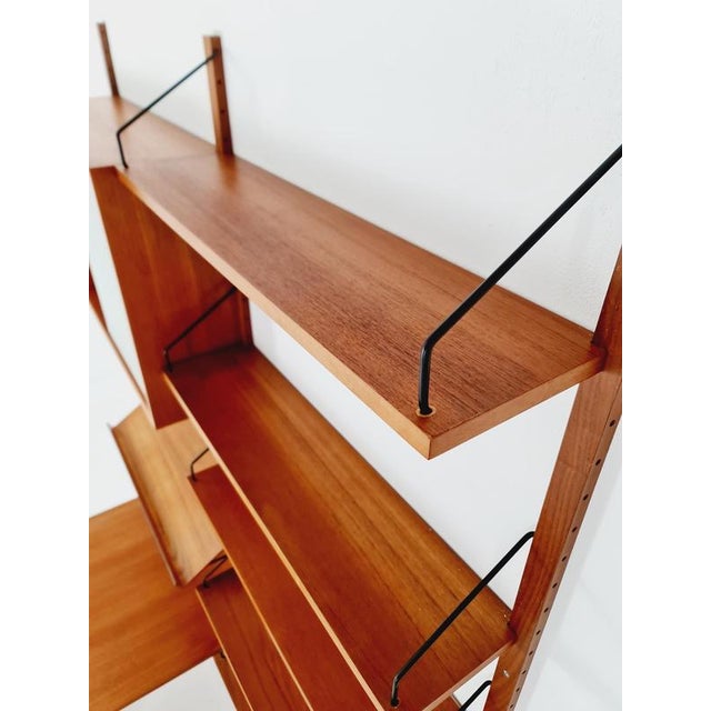 Large Mid-Century Danish Teak Wall Unit with Showcase and Dining Table or Desk by Poul Cadovius for Cado, Denmark, 1960s For Sale - Image 18 of 18