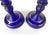 1930s Art Deco Cobalt Blue Satin Glass Candlesticks & Centerpiece Bowl Set For Sale - Image 4 of 8