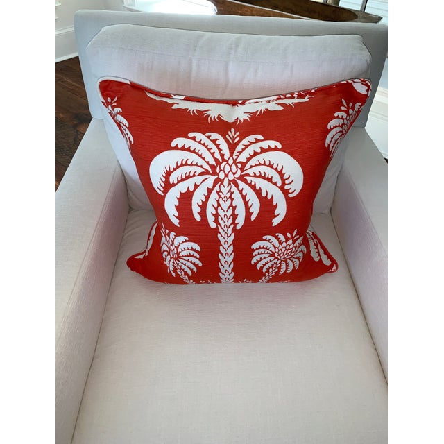 Brand New custom made Thibaut coral palm down filled pillows
