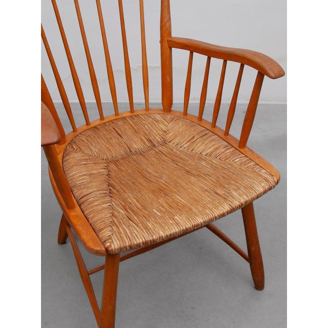 Set of Armchairs in Beech and Paper Cord attributed to Arno Lambrecht for Wk Möbel, 1950s For Sale - Image 9 of 11