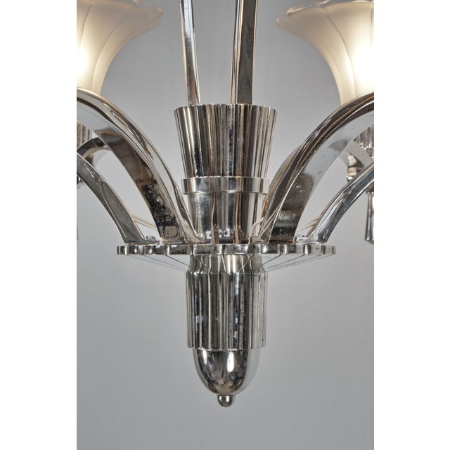 French Art Deco Chandelier by Petitot & Degue 1930 France For Sale - Image 10 of 13