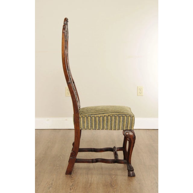 Rococo 1940s Portuguese Rococo Style Carved Dining Side Chair For Sale - Image 3 of 13