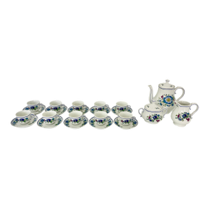Italian Porcelain Espresso Coffee Set "Lerici" by Richard Ginori 1735 for 10 People