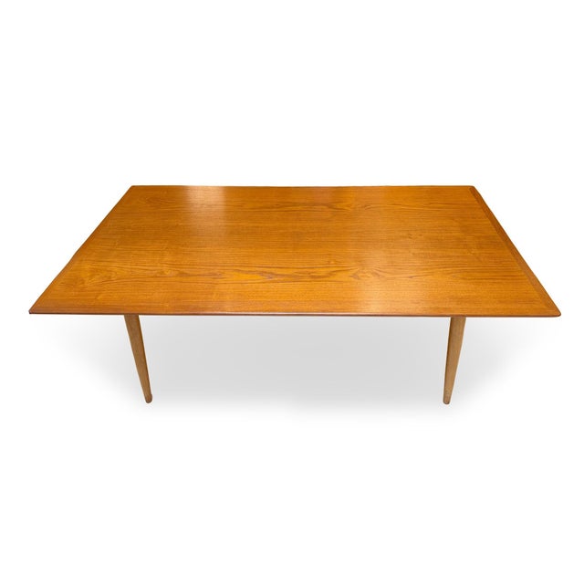 Mid-Century Modern Hans Wegner for Johannes Hansen Model Jh-570 Teak & Oak Extendable Dining Table, Denmark, 1950s For Sale - Image 3 of 10