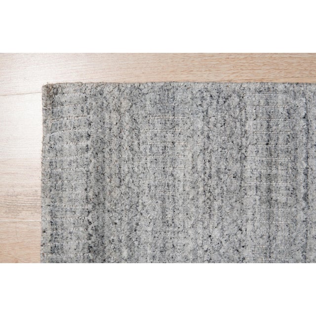 9x12 Tessa Xena Silver Geometric Modern Room Size Handmade Wool Carpet Rug For Sale In New York - Image 6 of 6