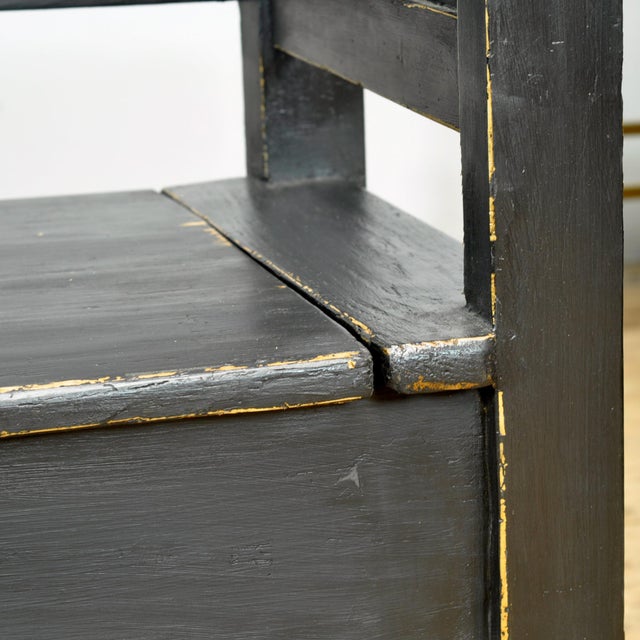 Wood Antique Pine Drop-Top Bench, 1900s For Sale - Image 7 of 15