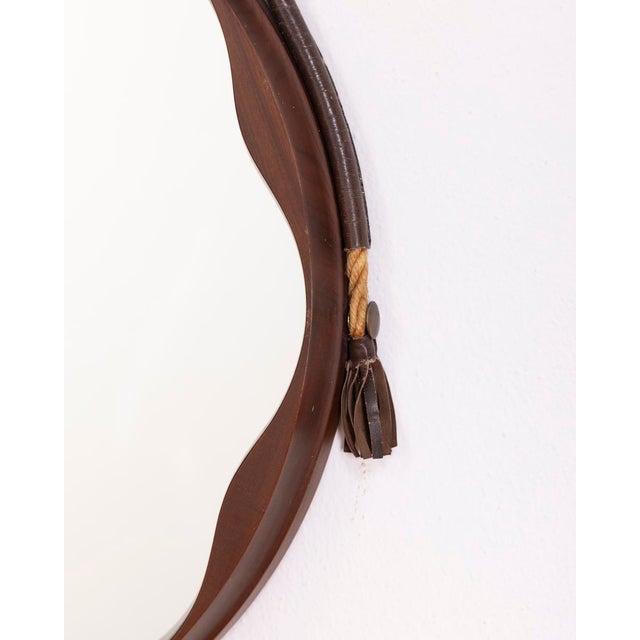 Vintage Italian Wall Mirror in Shaped Wood, 1970s For Sale - Image 6 of 10