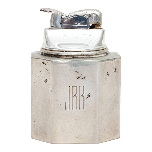 Vintage Weighted Octagonal Tiffany & Co. Silver Table Lighter For Sale