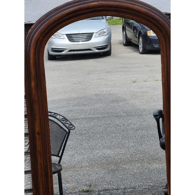 Antique 19th Century American Victorian Walnut Arched Wall Mirror Hallway For Sale - Image 17 of 18